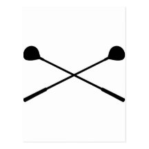 golf clubs crossed post cards