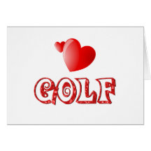 Golf Hearts Greeting Cards