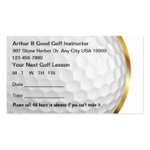 Golf Instructor Appointment Cards Business Card Templates