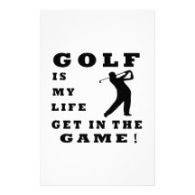 Golf Is My Life Customized Stationery
