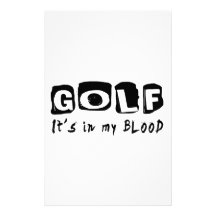 Golf It's in my blood Stationery Design