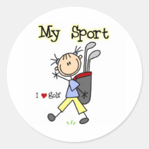Golf My Sport Round Stickers