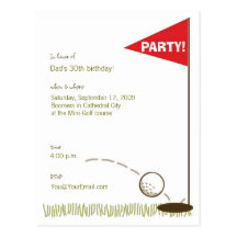 Golf Party Invitations Post Card