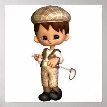 Golfer Caricature Poster