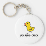 Golfing Chick Keychain
