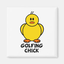 Golfing Chick Refrigerator Magnets