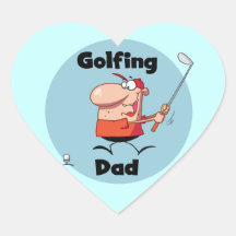 Golfing Dad Tshirts and Gifts Heart Sticker