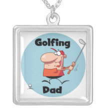 Golfing Dad Tshirts and Gifts Personalized Necklace