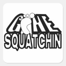 Gone Squatchin Black And White Logo Square Sticker