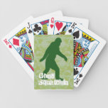 Gone Squatchin text on green camouflage Bicycle Card Deck