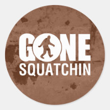 Gone Squatchin Vintage Round Stickers