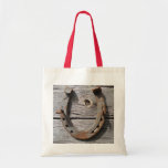 Good Luck Horseshoe on Fence Crafts Shopping Bag
