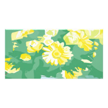 Goodluck Message with Flowers Photo Card Template