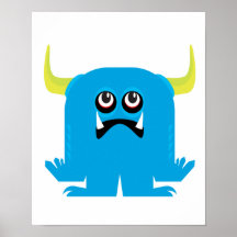 goofy blue monster poster
