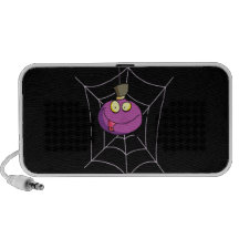 goofy silly cute spider in web cartoon mini speaker