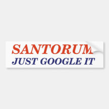 Google Santorum Bumper Stickers