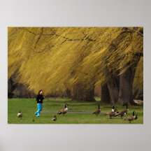 Goose Woman with Willows Print