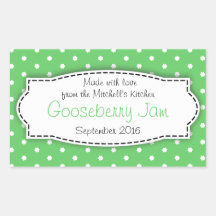 Gooseberry preserve jam green food label sticker