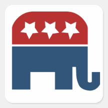 GOP elephant Logo republican design Square Sticker