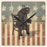 GOP Elephant Takes Over the Chair Funny Political wall clocks