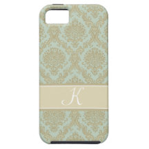 Gorgeous damask monogram design iPhone 5 covers