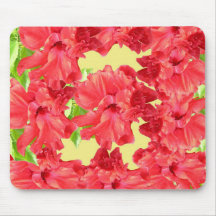 Gorgeous Red Hibiscus Flowers Mousepad