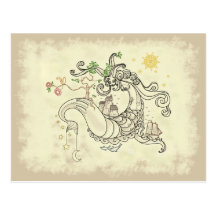 Gorgon Earth Mythology Colour Cream Postcards