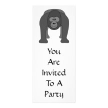 Gorilla Cartoon Custom Invitation
