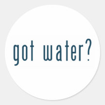 got water round sticker