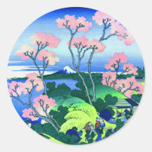Goten-Yama Hill Cherry Blossom Fine Art Round Stickers