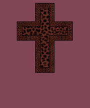 Goth Cheetah Pattern Crucifix T-Shirt