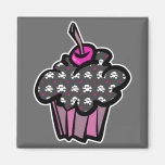 goth skull crossbones cupcake refrigerator magnet