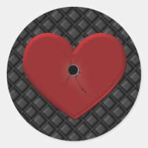 Gothic Bullet Hole Heart Sticker