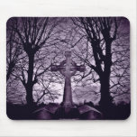 Gothic celtic cross tombstone purple version mousepad