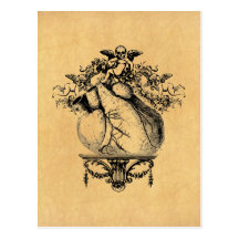 Gothic Cherubs and Heart Post Cards