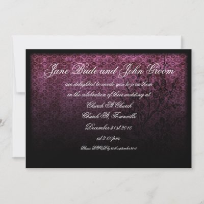 Gothic Purple Wedding invitation by kasei lee