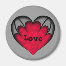 Gothic red heart fridge magnet
