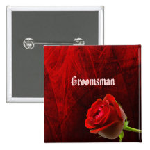 Gothic Rose Groomsman Button
