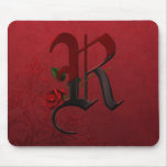 Gothic Rose Monogram R Mousemat