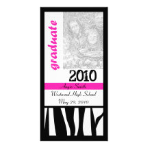 Graduate 2010 Zebra Stripes Photo Card