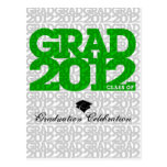 Graduation 2012 Invitation Postcard Pattern Green