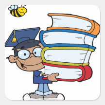 Graduation African American Boy Sticker