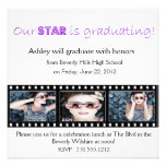 Graduation Announcement Hollywood Star Purple