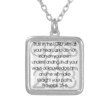 Graduation bible verse Proverbs 3:5-6 necklace