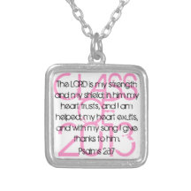 Graduation bible verse Psalms 28:7 necklace