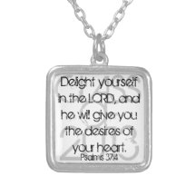 Graduation bible verse Psalms 37:4 necklace