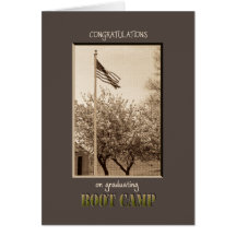 Graduation Boot Camp Congratulations vintage flag Greeting Cards