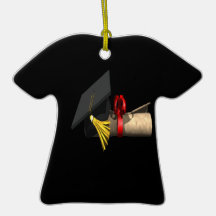 Graduation Cap And Diploma Christmas Ornaments