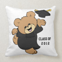 graduation celebration cute teddy bear design pillow