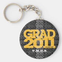 Graduation Class Of 2011 Keychain Black Orange